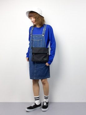 「Honeys（ハニーズ）のアイテム（オールインワン・サロペット）」を使った、いぴさん（レディース・152cm）の春コーディネート