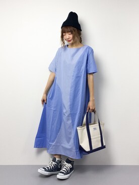 「ゆるカジ」｜「アイテム（ワンピース/ドレス）」を使った、いぴさん（レディース・152cm）の春コーディネート