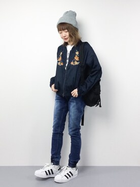 「axes femme（アクシーズファム）のアイテム（その他アウター）」を使った、いぴさん（レディース・152cm）の春コーディネート