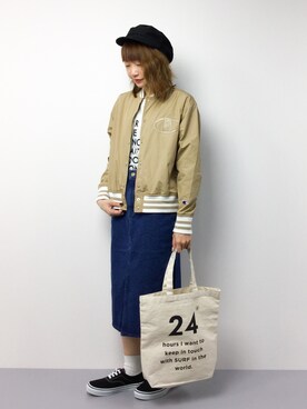 「Champion（チャンピオン）のアイテム（ブルゾン）」を使った、いぴさん（レディース・152cm）の春コーディネート