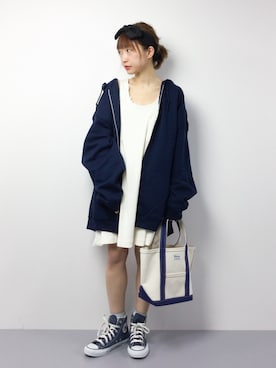 「unrelaxing（アンリラクシング）のアイテム」を使った、いぴさん（レディース・152cm）の春コーディネート