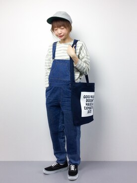 「Factor=（ファクターイコール）のアイテム（オールインワン・サロペット）」を使った、いぴさん（レディース・152cm）の春コーディネート