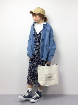 「amorous insense（アモラスインセンス）のデニムブルゾン（デニムジャケット）」を使った、いぴさん（レディース・152cm）の春コーディネート