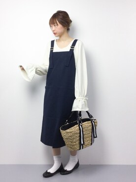 「ゆるカジ」｜「アイテム（ワンピース/ドレス）」を使った、いぴさん（レディース・152cm）の春コーディネート