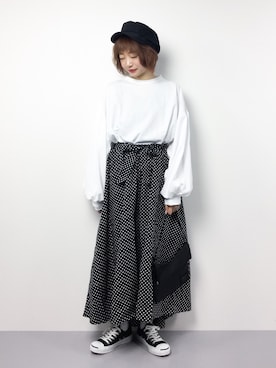 「coca（coca）（コカ）のアイテム（スウェット）」を使った、いぴさん（レディース・152cm）の春コーディネート