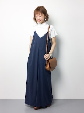 「simple」｜「アイテム（オールインワン・サロペット）」を使った、いぴさん（レディース・152cm）の春コーディネート
