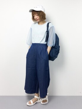 「Herschel Supply（ハーシェルサプライ）のアイテム」を使った、いぴさん（レディース・152cm）の夏コーディネート