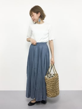 「タッセルイヤリング」｜いぴさん（レディース・152cm）の夏コーディネート