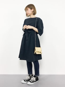 「coca（coca）（コカ）のアイテム（チュニック）」を使った、いぴさん（レディース・152cm）の夏コーディネート