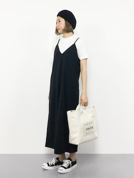 「Honeys（ハニーズ）のアイテム（つなぎ/オールインワン）」を使った、いぴさん（レディース・152cm）の夏コーディネート