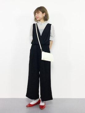 「カシュクール」｜「アイテム（つなぎ/オールインワン）」を使った、いぴさん（レディース・152cm）の夏コーディネート