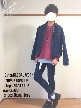 「ADPOSION（アドポーション）のアイテム」を使った、たいがさん（メンズ・172cm）の春コーディネート