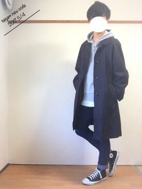 「STUDIOUS（ステュディオス）のアイテム（パーカー）」を使った、たいがさん（メンズ・172cm）の春コーディネート