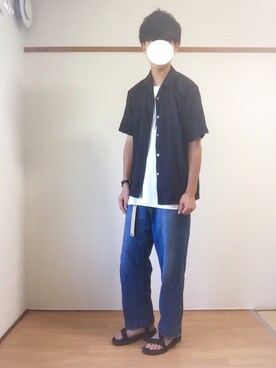 たいがさんの「Hanes×SHIPS AUTHENTIC PRODUCTS: Tシャツ Japan Fit（2枚組）」を使ったコーディネート