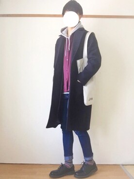 「STUDIOUS（ステュディオス）のアイテム（パーカー）」を使った、たいがさん（メンズ・172cm）の冬コーディネート