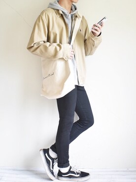 「STUDIOUS（ステュディオス）のアイテム（パーカー）」を使った、たいがさん（メンズ・172cm）の秋コーディネート