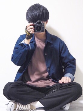 「デニムコーチジャケット」｜「アイテム（その他）」を使った、たいがさん（メンズ・172cm）の秋コーディネート