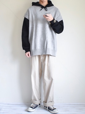「BASQUE magenta（バスクマゼンタ）のアイテム（ベスト）」を使った、たいがさん（メンズ・172cm）の春コーディネート