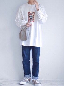 「Daniel Wellington（ダニエルウェリントン）の販売終了クラシックペティット アッシュフィールド32mm（アナログ腕時計）」を使った、たいがさん（メンズ・172cm）の夏コーディネート