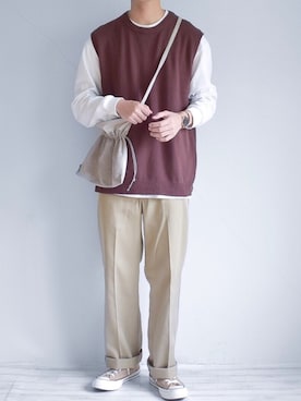 「Daniel Wellington（ダニエルウェリントン）の販売終了クラシックペティット アッシュフィールド32mm（アナログ腕時計）」を使った、たいがさん（メンズ・172cm）の秋コーディネート