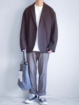 「niko and...（ニコアンド）のアイテム（ジャケット/アウター）」を使った、たいがさん（メンズ・172cm）の秋コーディネート