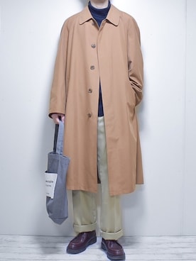 「アイテム（ステンカラーコート）」を使った、たいがさん（メンズ・172cm・20代）の冬コーディネート