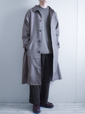 「アイテム（ステンカラーコート）」を使った、たいがさん（メンズ・172cm・20代）の冬コーディネート