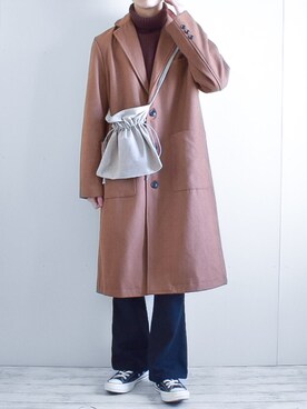 「ZIP FIVE（ジップファイブ）のアイテム（チェスターコート）」を使った、たいがさん（メンズ・172cm）の冬コーディネート