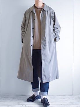 「アイテム（ステンカラーコート）」を使った、たいがさん（メンズ・172cm・20代）の冬コーディネート