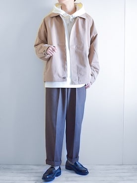 「KANGOL」｜「アイテム（その他アウター）」を使った、たいがさん（メンズ・172cm）の春コーディネート