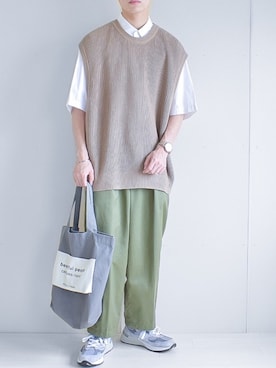 「markaware（マーカウェア）のアイテム（パンツ）」を使った、たいがさん（メンズ・172cm）の夏コーディネート
