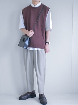 「INTER FACTORY（インターファクトリー）のファッションインフルエンサー DAISUKE - タッセルショルダーバッグ　made in INTER FACTORY（ショルダーバッグ）」を使った、たいがさん（メンズ・172cm）の夏コーディネート