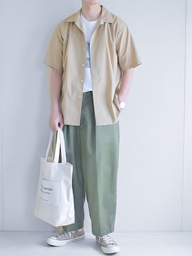 「markaware（マーカウェア）のアイテム（パンツ）」を使った、たいがさん（メンズ・172cm）の夏コーディネート