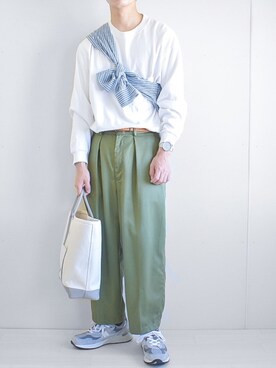 「markaware（マーカウェア）のアイテム（パンツ）」を使った、たいがさん（メンズ・172cm）の秋コーディネート