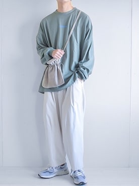「Adoon plain（アドーンプレーン）のアイテム（トップス）」を使った、たいがさん（メンズ・172cm）の秋コーディネート