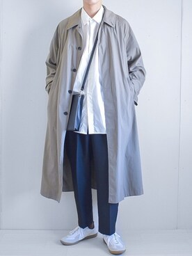 「アイテム（ステンカラーコート）」を使った、たいがさん（メンズ・172cm・20代）の秋コーディネート