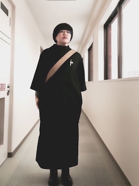 「note et silence （ノートエシロンス）のアイテム（ダウンジャケット/コート）」を使った、キノさん（レディース・150cm）の冬コーディネート