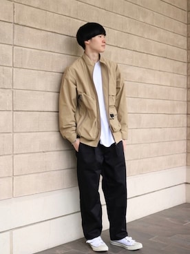 「JOINT WORKS（ジョイントワークス）のアイテム（ジャケット/アウター）」を使った、はせしゅんさん（メンズ・175cm）の春コーディネート