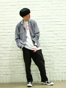 「PENDLETON（ペンドルトン）のアイテム」を使った、はせしゅんさん（メンズ・175cm）の春コーディネート