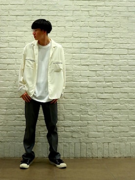 「JOINT WORKS（ジョイントワークス）のアイテム（シューズ）」を使った、はせしゅんさん（メンズ・175cm）の春コーディネート