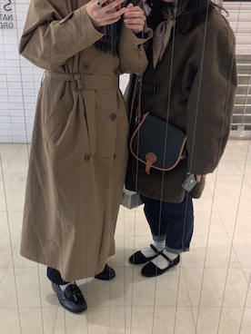 「カップル」｜「アイテム（トレンチコート）」を使った、H.さん（メンズ・170cm）の冬コーディネート