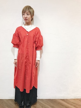 「アイテム（シャツワンピース）」を使った、ぴそさん（レディース・156cm・20代）の秋コーディネート