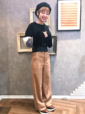 「金髪ショート」｜「アイテム（アクセサリー）」を使った、ぴそさん（レディース・156cm）の秋コーディネート