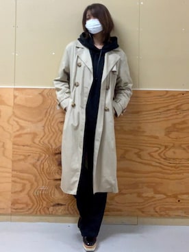 「SEVENDAYS=SUNDAY（セブンデイズサンデイ）のアイテム（トレンチコート）」を使った、0o4ma1さん（レディース・155cm）の秋コーディネート