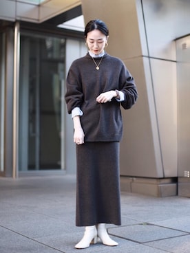 「UNITED ARROWS（ユナイテッドアローズ）のアイテム（ピアス（両耳用））」を使った、志水　愛理さん（レディース・164cm）の秋コーディネート