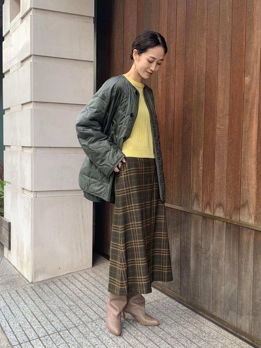 ユナイテッドアローズ チェック柄フレアスカート P チェック