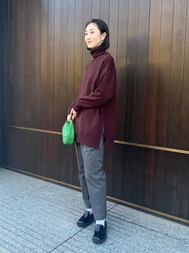 WEB限定＜UNITED ARROWS＞W スリット タートルネック ニット W