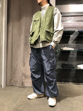 「B'2nd（ビーセカンド）のアイテム（パンツ）」を使った、スタッフHさん（メンズ・175cm）の秋コーディネート