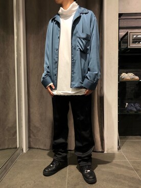 「B'2nd（ビーセカンド）のアイテム（トップス）」を使った、スタッフHさん（メンズ・175cm）の秋コーディネート