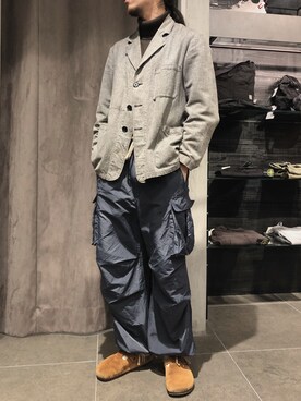 「B'2nd（ビーセカンド）のアイテム（パンツ）」を使った、スタッフHさん（メンズ・175cm）の秋コーディネート